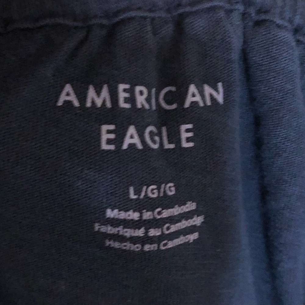 NWT American Eagle Navy Off Shoulder Crop Top Large Boho Peasant Summer Sz L - Picture 7 of 9